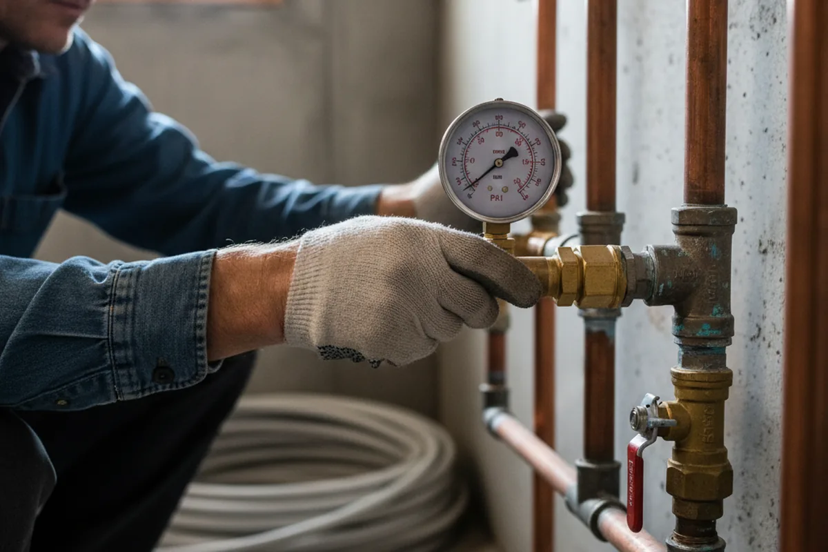 Pressure testing a repaired line during Water Line Repair in Grandview